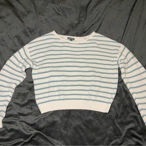 NEVER WORN Blue and white striped cropped sweater from Wild Fable